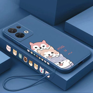 ốp lưng Redmi Note 12S 4G Note 12 Pro 4G Note 12 Pro 5G Note12 4G Note 12 5G Note12 Turbo Vỏ điện thoại di động được mạ điện thẳng 90 ° Anime Shiba Inu