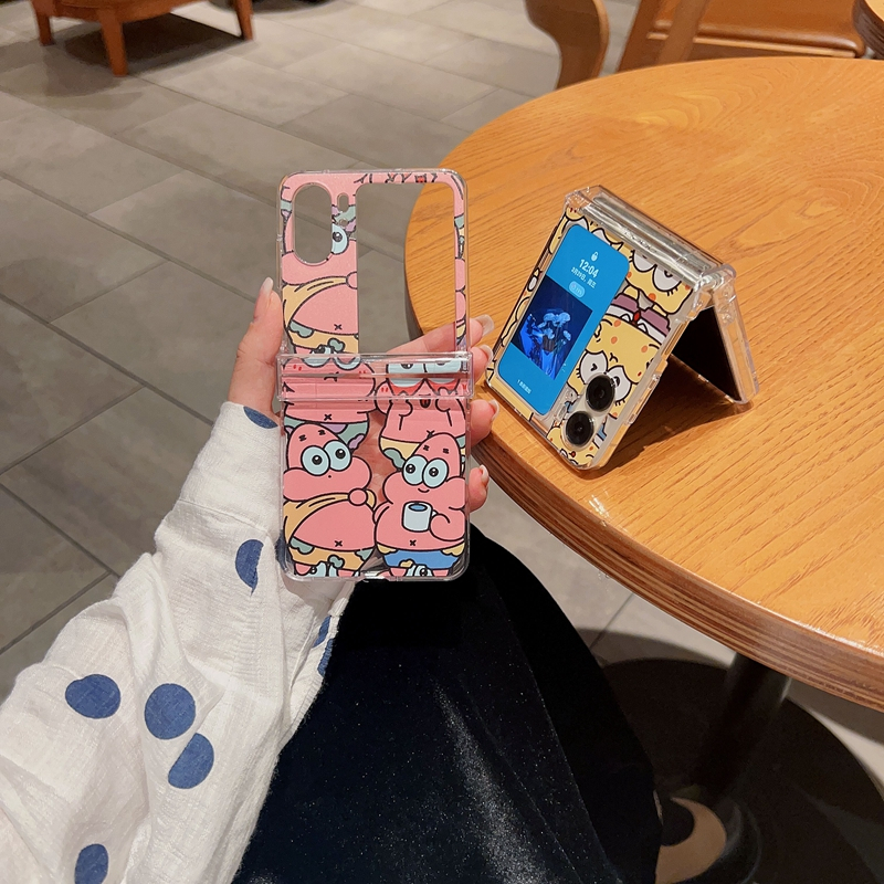 Ốp Điện Thoại Gập Ba Mảnh Chống Sốc In Hình spongebob Hoạt Hình Cho OPPO Find N2 Flip 5G