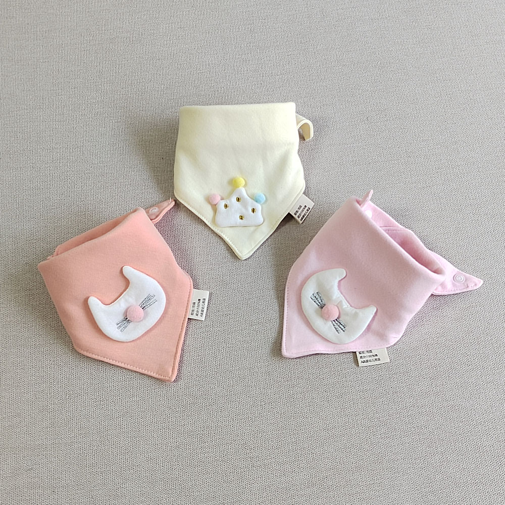 Set 3 Yếm Ăn Cotton Hình Tam Giác Dành Cho Các Bé