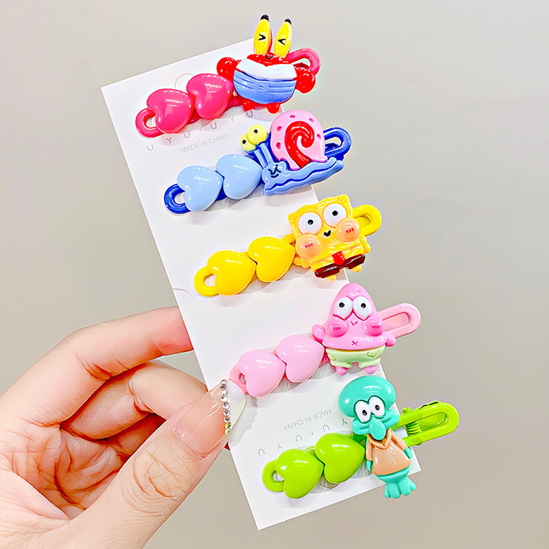 Kẹp Tóc Mái Bên Hình Vuông Họa Tiết Ngôi Sao Ngọt Ngào Dễ Thương Cho Nữ