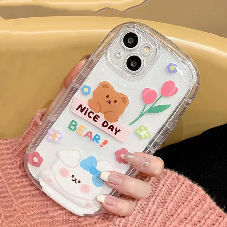 Ốp Điện Thoại TPU Silicone Trong Suốt Chống Sốc In Hình Thỏ Đáng Yêu Cho IPhone 11 13 14 12 Pro 7 8 Plus XS Max X XR