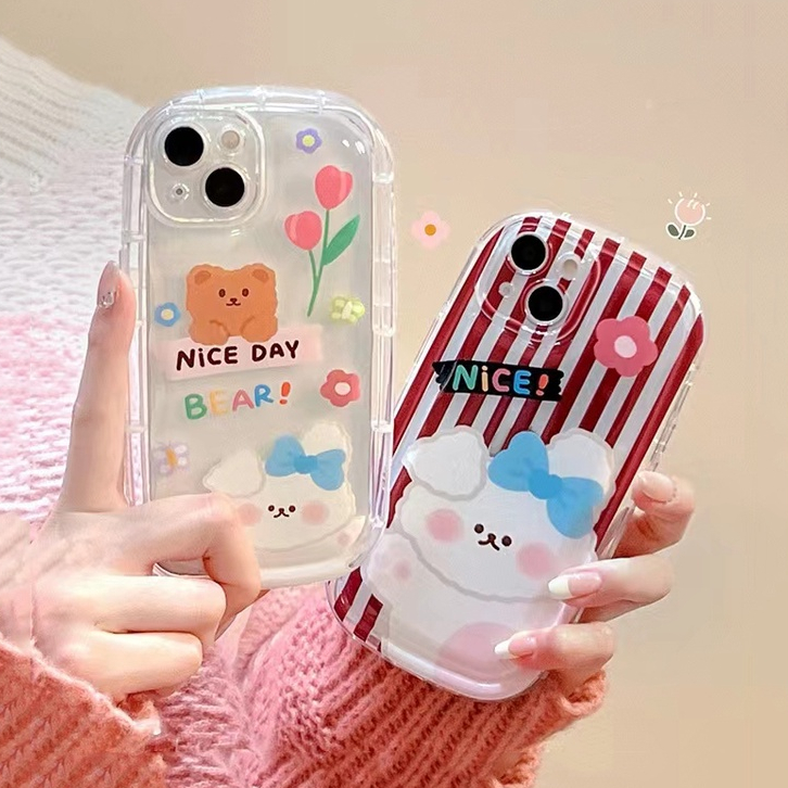 Ốp Điện Thoại TPU Silicone Trong Suốt Chống Sốc In Hình Thỏ Đáng Yêu Cho IPhone 11 13 14 12 Pro 7 8 Plus XS Max X XR