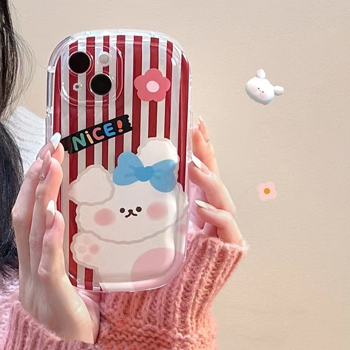 Ốp Điện Thoại TPU Silicone Trong Suốt Chống Sốc In Hình Thỏ Đáng Yêu Cho IPhone 11 13 14 12 Pro 7 8 Plus XS Max X XR