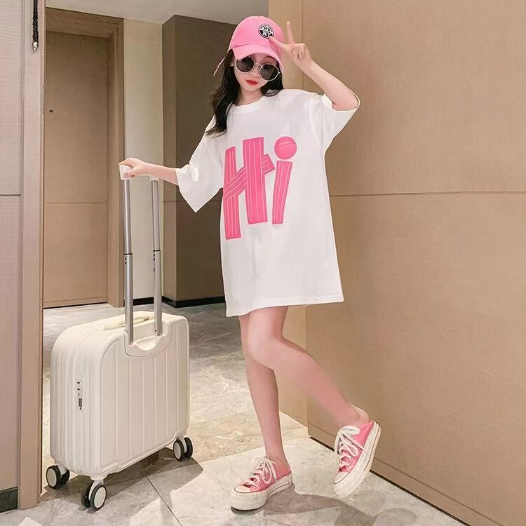 Áo Thun Tay Ngắn Phong Cách Hàn Quốc Thời Trang Mùa Hè Mới 2023 Dành Cho Bé Gái 9-14 Tuổi