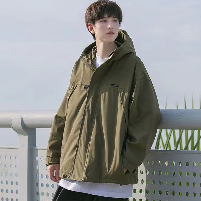 Áo khoác nam form rộng kaki không thấm nước chống nắng vải chất áo khoác bomber túi khóa kéo cao cấp áo khoác jacket nam nữ