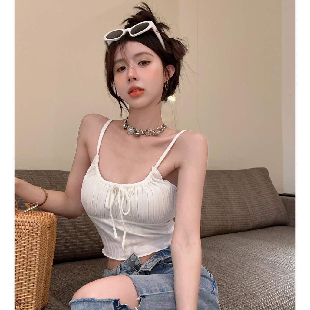 QADCOL Áo Croptop Trễ Vai Màu Trơn Phong Cách Pháp Thời Trang Mùa Hè Quyến Rũ Cho Nữ