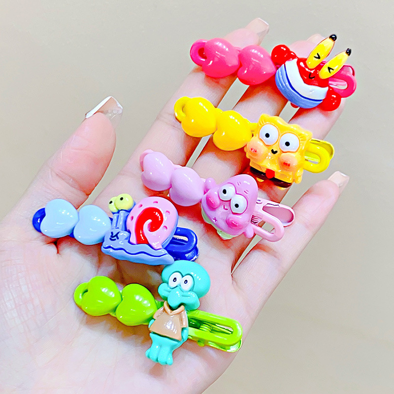 Kẹp Tóc Mái Bên Hình Vuông Họa Tiết Ngôi Sao Ngọt Ngào Dễ Thương Cho Nữ