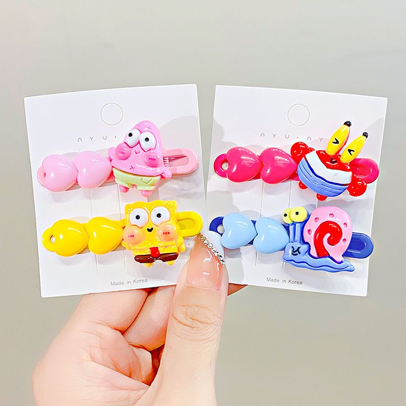 Kẹp Tóc Mái Bên Hình Vuông Họa Tiết Ngôi Sao Ngọt Ngào Dễ Thương Cho Nữ