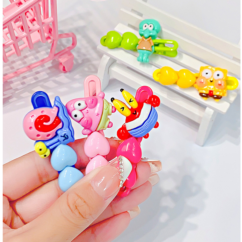 Kẹp Tóc Mái Bên Hình Vuông Họa Tiết Ngôi Sao Ngọt Ngào Dễ Thương Cho Nữ