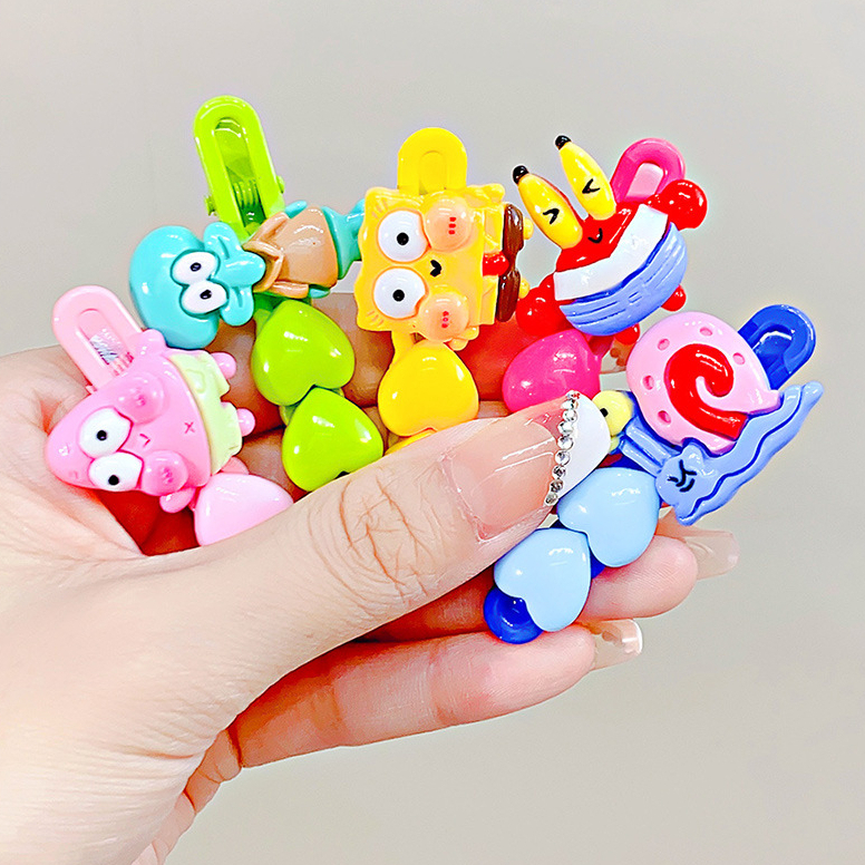 Kẹp Tóc Mái Bên Hình Vuông Họa Tiết Ngôi Sao Ngọt Ngào Dễ Thương Cho Nữ