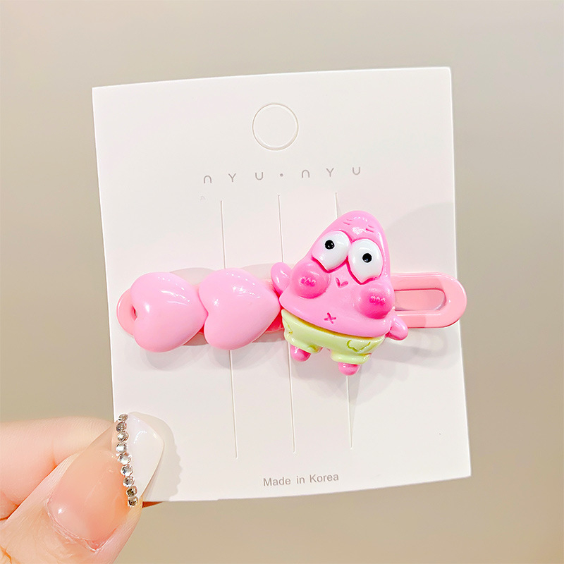 Kẹp Tóc Mái Bên Hình Vuông Họa Tiết Ngôi Sao Ngọt Ngào Dễ Thương Cho Nữ