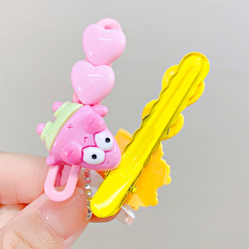 Kẹp Tóc Mái Bên Hình Vuông Họa Tiết Ngôi Sao Ngọt Ngào Dễ Thương Cho Nữ