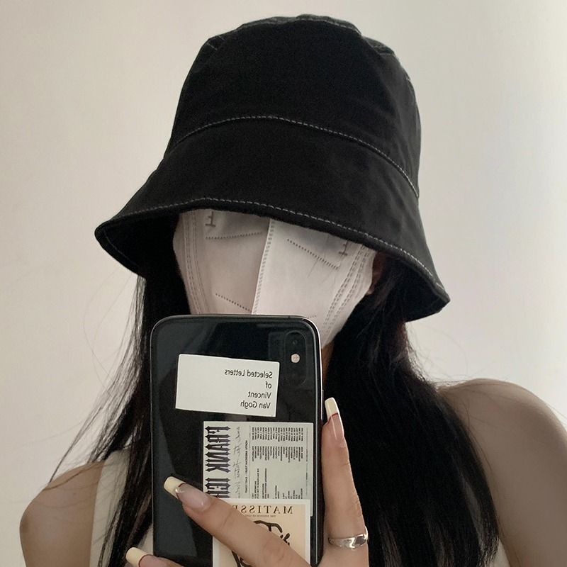 Nón Tai Bèo Che Nắng Màu Đen Kiểu Nhật Bản Thời Trang Xuân Hè Cho Nữ