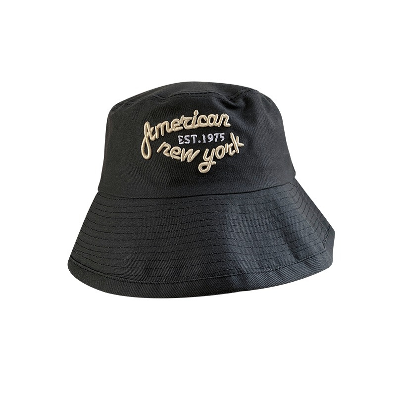 Nón Tai Bèo Che Nắng Màu Đen Thêu Họa Tiết Kiểu Nhật Bản Thời Trang Xuân Hè Cho Nữ