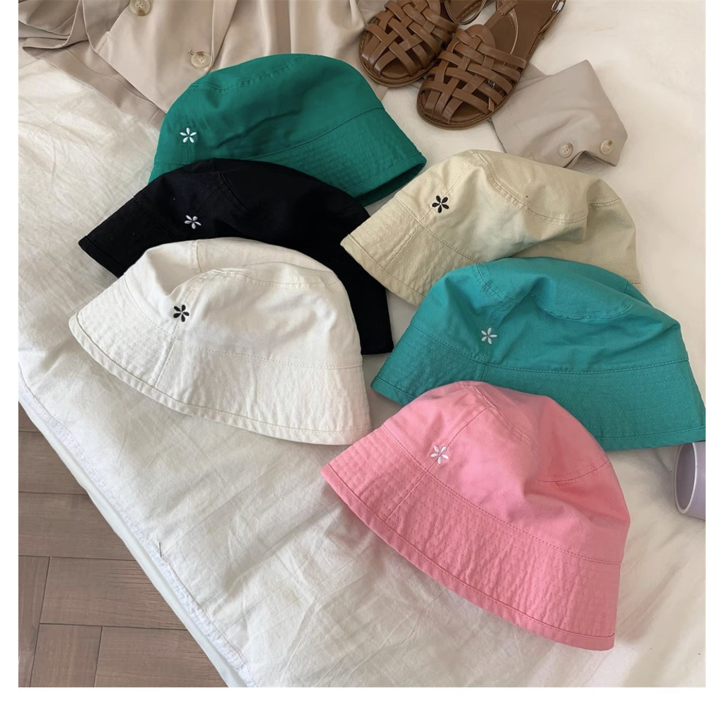 Nón Tai Bèo Cotton Thoáng Khí Thêu Hoa Nhỏ Xinh Thời Trang Hàn Quốc Dành Cho Nữ