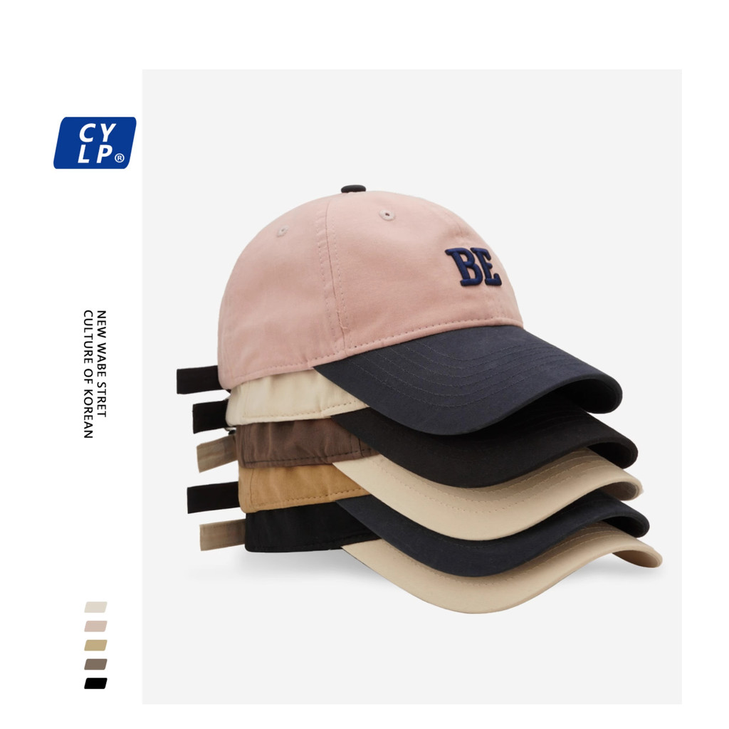 Nón Lưỡi Trai Mềm Thêu Chữ Phối Màu Cá Tính Thời Trang Đường Phố Cho Nam Nữ