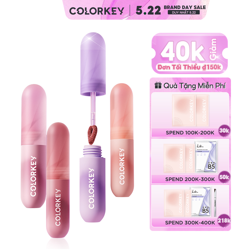 【COLORKEY】Son Môi Colorkey Màu Nhung Mờ Xinh Xắn 2g