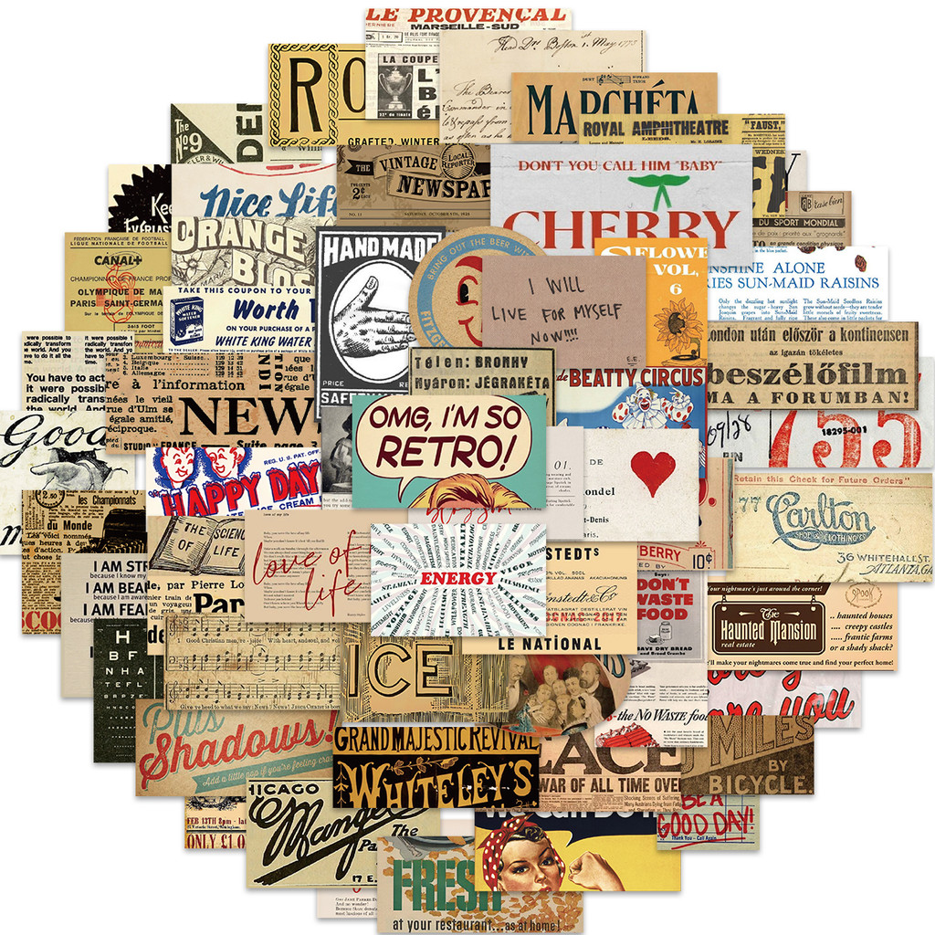 Bộ 58 Miếng Dán Graffiti Tiếng Anh Vui Nhộn Chống Thấm Nước Trang Trí Vali Laptop Xe Hơi Thể Thao DIY