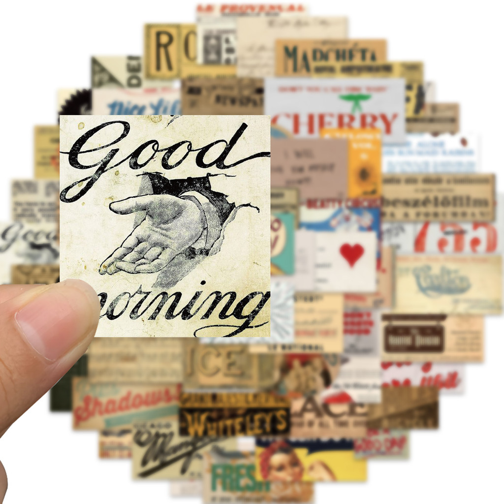 Bộ 58 Miếng Dán Graffiti Tiếng Anh Vui Nhộn Chống Thấm Nước Trang Trí Vali Laptop Xe Hơi Thể Thao DIY