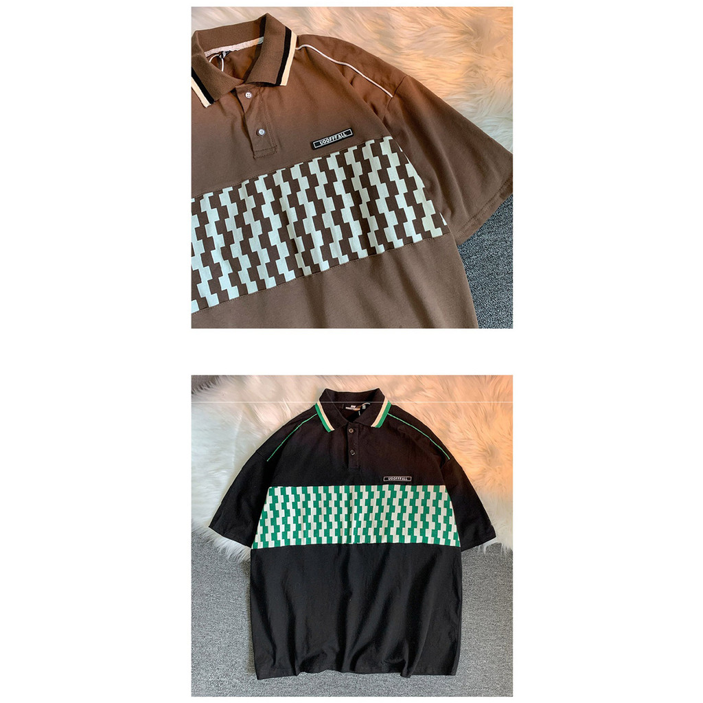 Áo polo Ngắn Tay Form Rộng Phong Cách Hong Kong Thời Trang Mùa Hè Dành Cho Nam