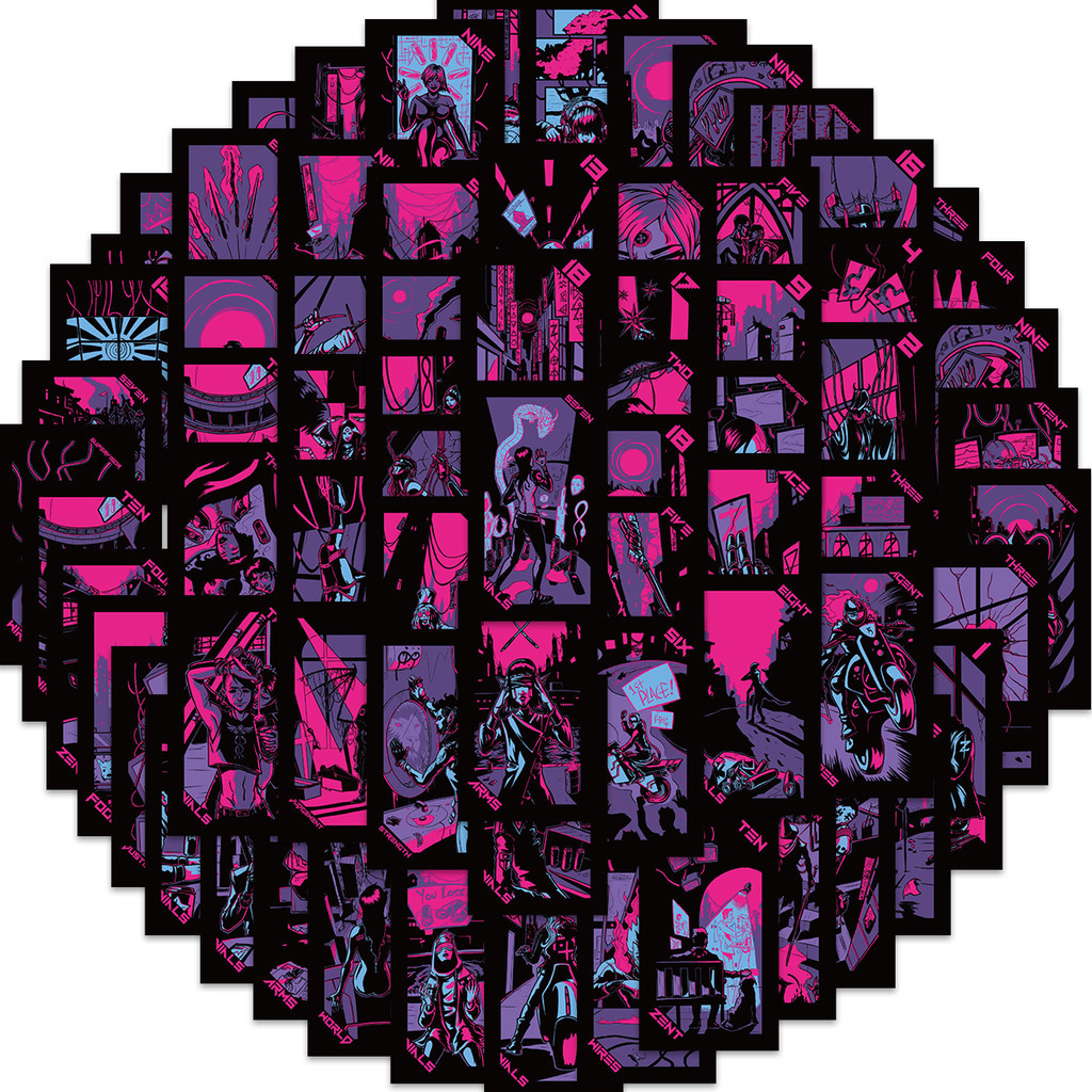 Bộ 72 Miếng Dán Trang Trí Xe Hơi / Ván Trượt / Laptop / Hành Lý Họa Tiết Graffiti Chống Thấm Nước DIY