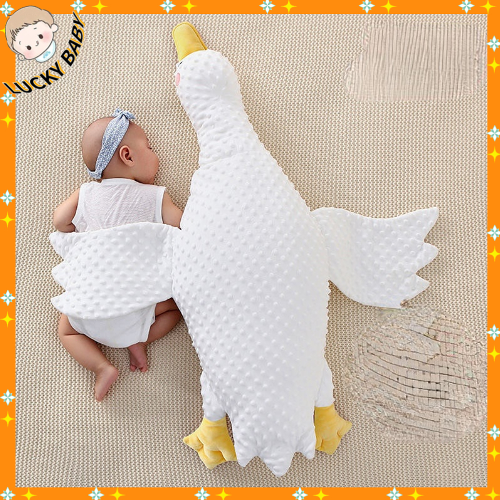 GỐI VỊT TRẮNG,GHI NẰM SẤP CHỐNG ĐAU BỤNG ĐẦY HƠI AN TOÀN CHO BÉ - Bông thoải mái Gối nhẹ nhàng Giường di động cho bé - LUCKYBABY