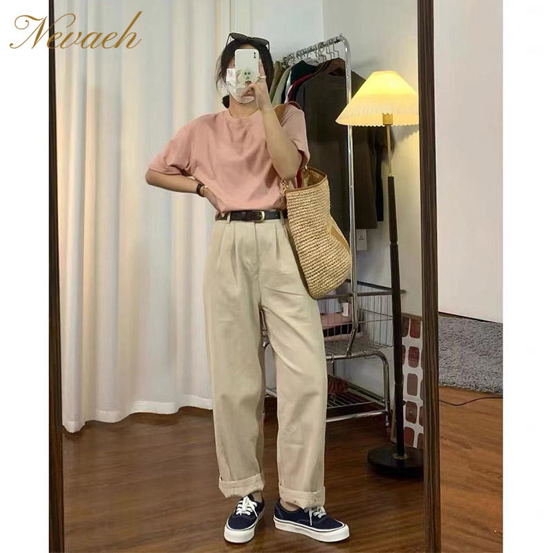 Áo Thun Nữ Ngắn Tay Cổ Tròn Thời Trang Hàn