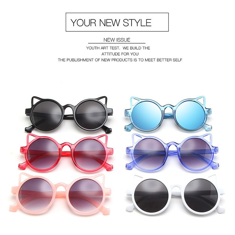 Kính Mát Chống Tia UV Hình Tai Mèo Dễ Thương Thời Trang Mùa Hè Cho Nam Và Nữ