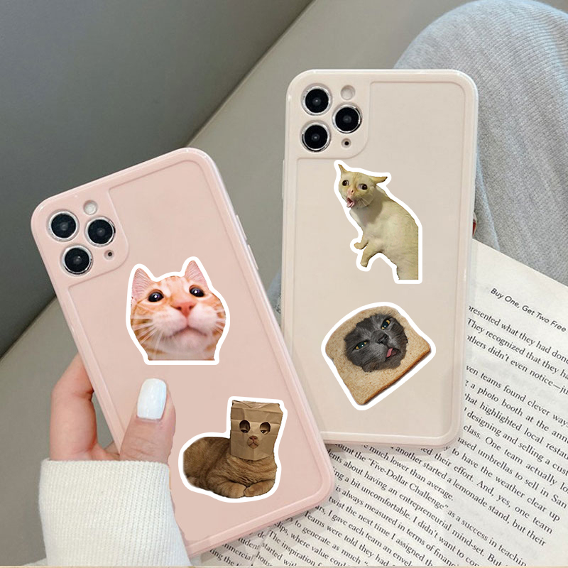 Bộ 50 Miếng Dán Hình Mèo Graffiti Dễ Thương Chống Thấm Nước Trang Trí Vali Laptop Xe Hơi Thể Thao DIY