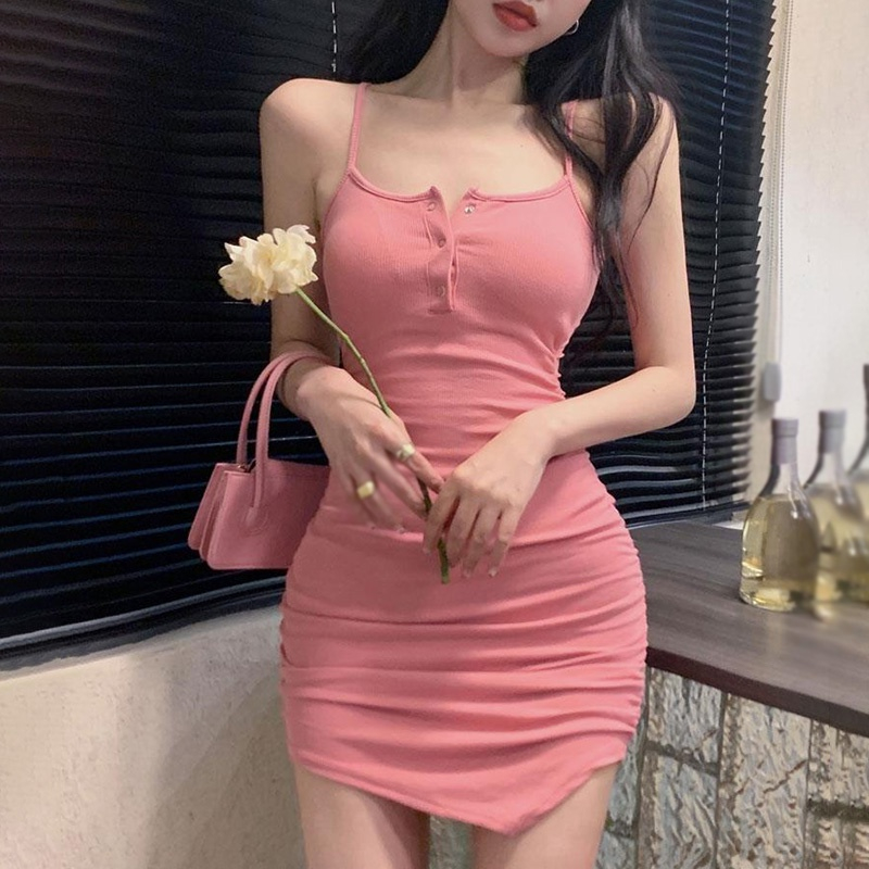 Đầm Ôm Hai Dây Màu Sắc Thời Trang Gợi Cảm Cho Nữ