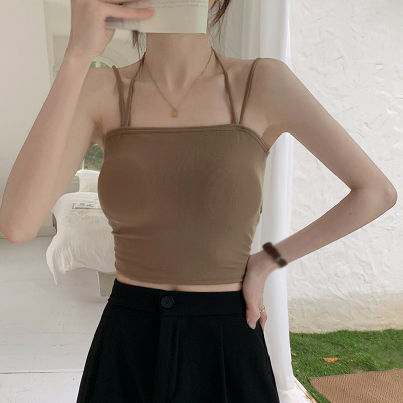 Áo Bra Dây Chéo Có Mút Ngực Màu Sắc Ngọt Ngào Thời Trang Cho Nữ