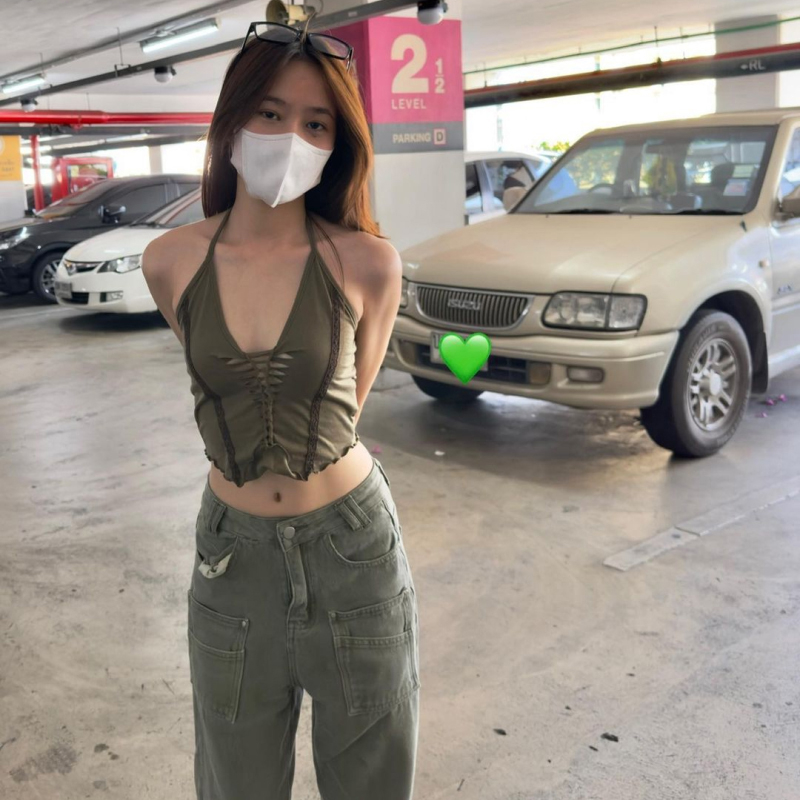 Weird Puss Y2K Áo Crop top Hai Dây Dáng Ôm Khoét Rỗng Phong Cách Retro Đường Phố Thời Trang Thường Ngày Dành Cho Bạn Nữ