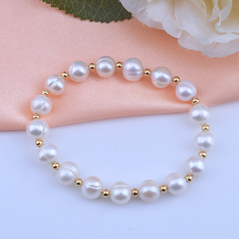 Vòng Đeo Tay Chuỗi Hạt Ngọc Trai Tự Nhiên 8-9mm