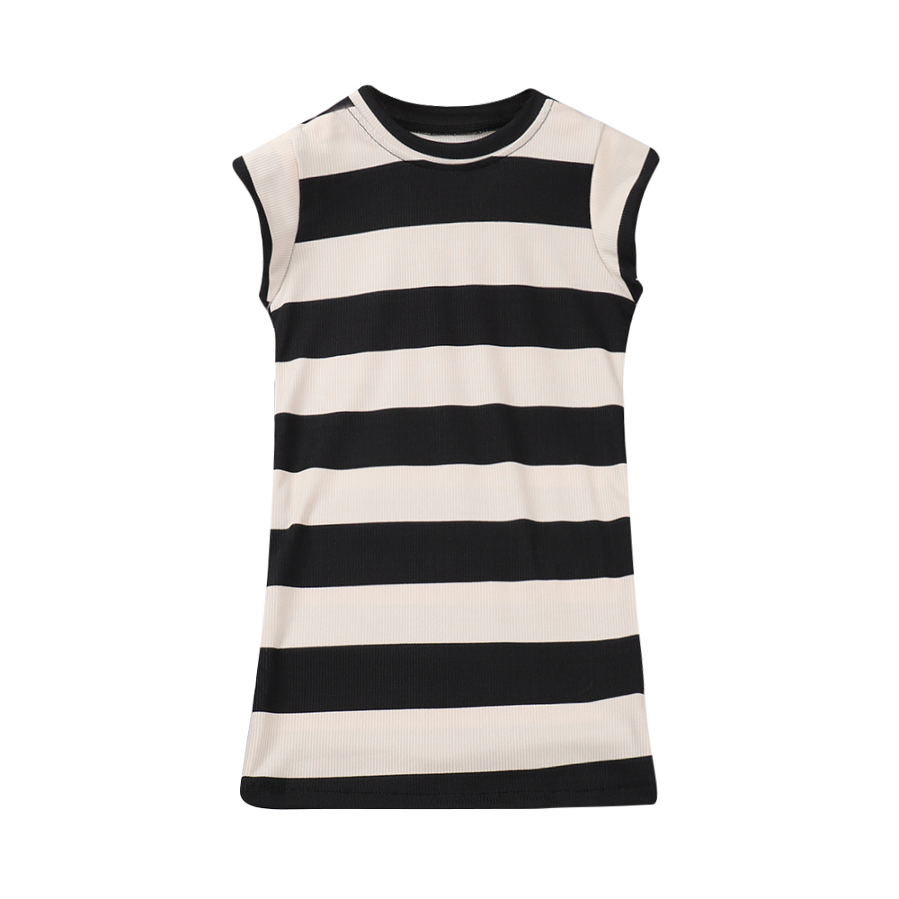 Đầm BEAR LEADER dáng dài mỏng họa tiết kẻ sọc phong cách Hàn Quốc thời trang mùa hè 2022 mới dành cho bé gái