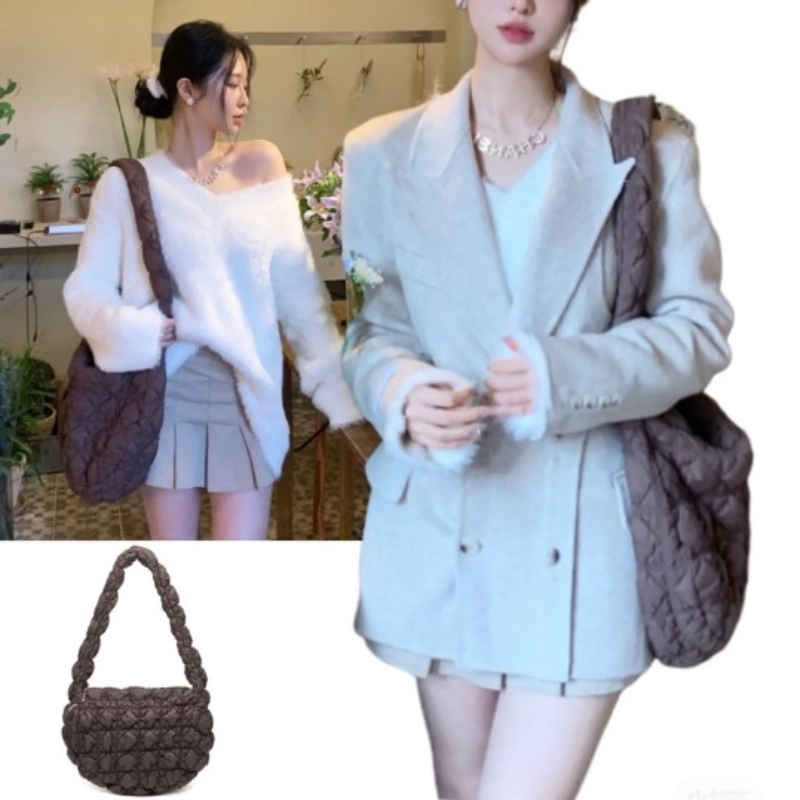 Yadou carlyn Túi đeo dưới cánh tay Kiểu Bong Bóng Xếp Ly Đơn Giản Dễ Phối Đồ Phong Cách Hàn Quốc