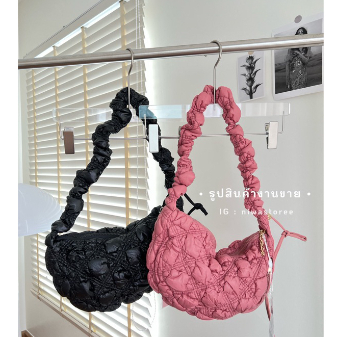 Yadou carlyn Túi đeo dưới cánh tay Kiểu Bong Bóng Xếp Ly Đơn Giản Dễ Phối Đồ Phong Cách Hàn Quốc