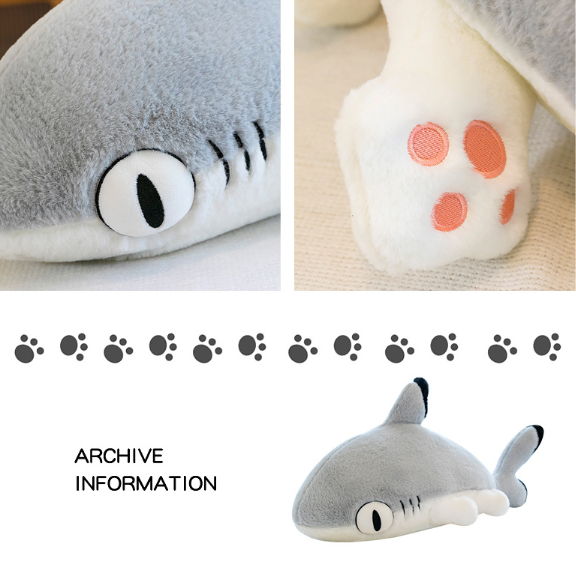 LAHOMIA 70cm Đồ chơi Thú Nhồi Gấu Bông Cá mập vô 4 chân mèo