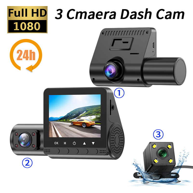 Camera Hành Trình DVR 24H 3 Kênh Hỗ Trợ Đỗ Xe Hơi EKLEVA FHD 1080P