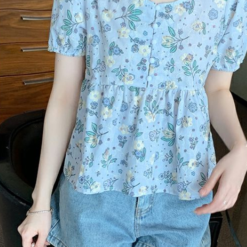 Áo Sơ Mi Chiffon Tay Phồng Thêu Hoa Thời Trang Mùa Hè 2023 Cho Nữ