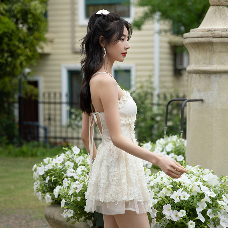 Bộ Đồ Bơi Một Mảnh Lưng Cao Dáng Ôm Phong Cách Công Chúa Dành Cho Nữ