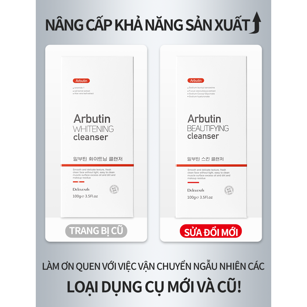 DEleventh Arbutin axit amin sữa rửa mặt Làm trắng da Làm sạch sâu da Sữa rửa mặt axit amin nhẹ nhàng（100ml）