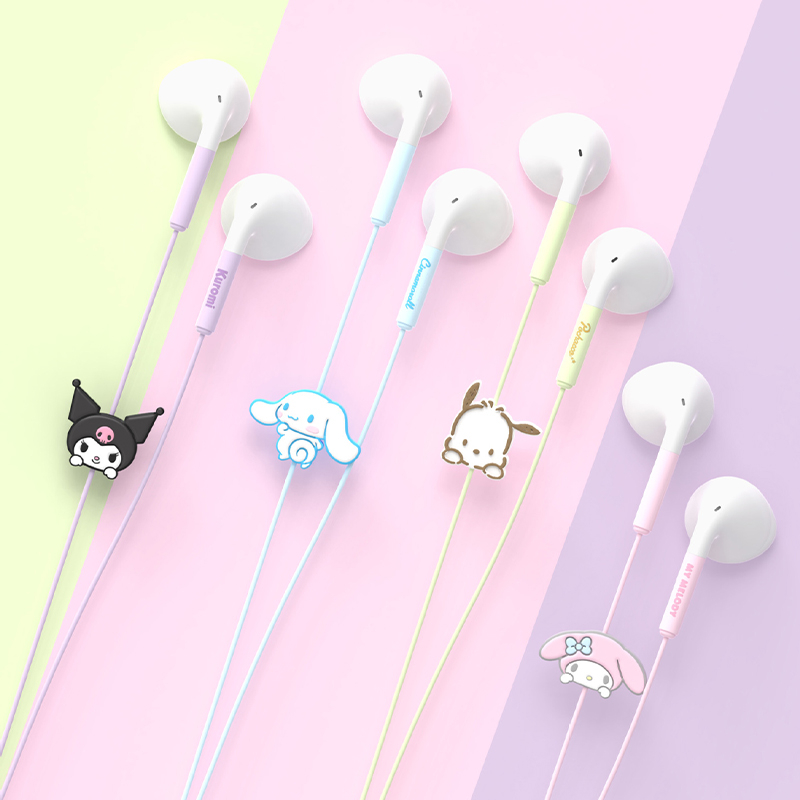 Tai Nghe Nhét Tai Sanrio JS-0132 Có Dây 1.2m Kuromi My Melody Pochacco Cinnamoroll 3.5mm Âm Thanh Sống Động Chất Lượng Cao