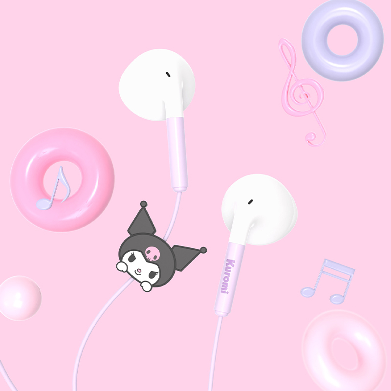 Tai Nghe Nhét Tai Sanrio JS-0132 Có Dây 1.2m Kuromi My Melody Pochacco Cinnamoroll 3.5mm Âm Thanh Sống Động Chất Lượng Cao