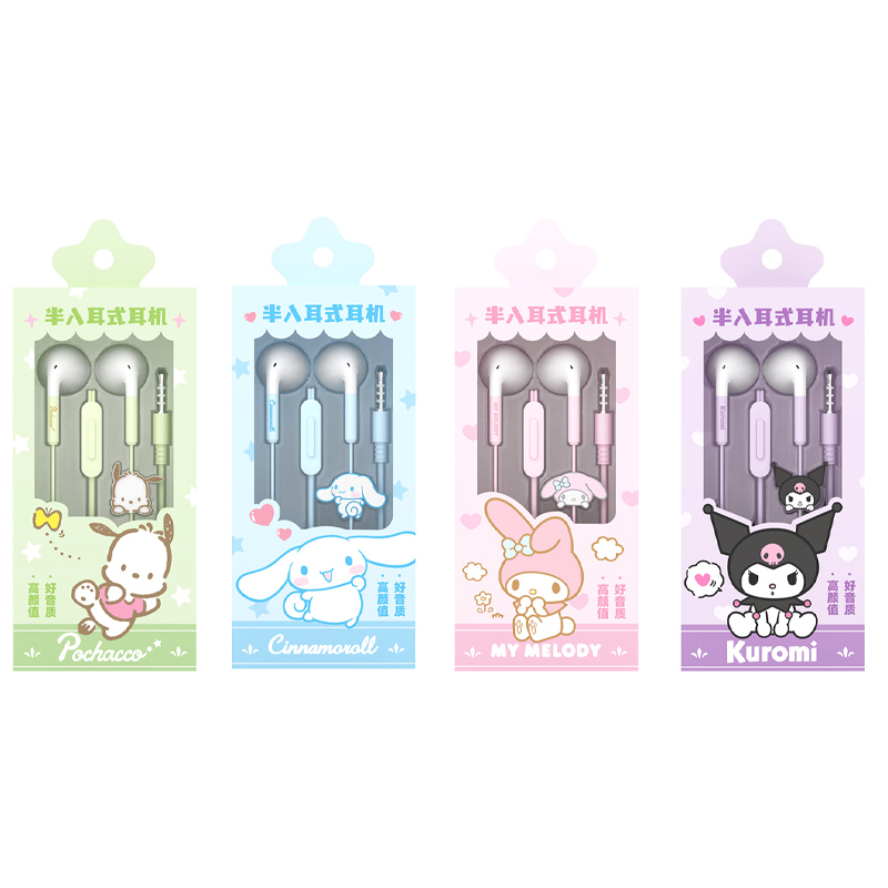 Tai Nghe Nhét Tai Sanrio JS-0132 Có Dây 1.2m Kuromi My Melody Pochacco Cinnamoroll 3.5mm Âm Thanh Sống Động Chất Lượng Cao