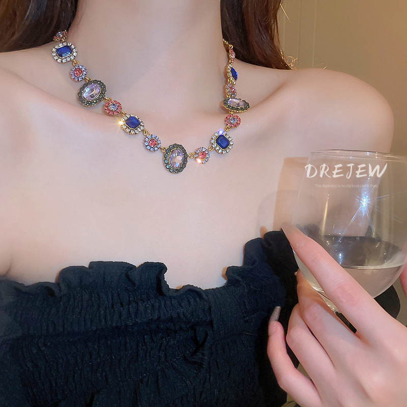 DREJEW Khuyên Tai Tua Rua Hình Hoa Màu Sắc Thời Trung Cổ