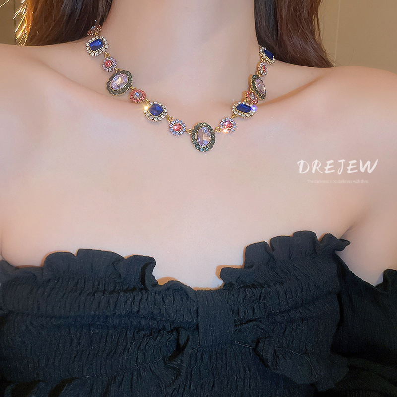 DREJEW Khuyên Tai Tua Rua Hình Hoa Màu Sắc Thời Trung Cổ