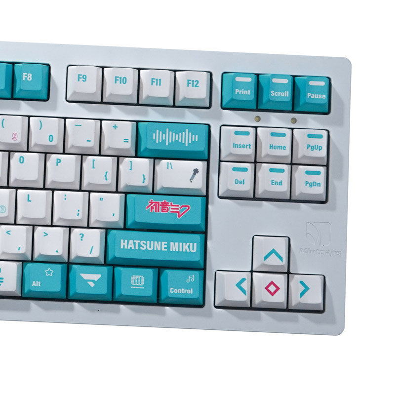 Bàn Phím 124 Phím PBT Nhuộm Màu Họa Tiết Hatsune Miku Phong Cách Nhật Bản