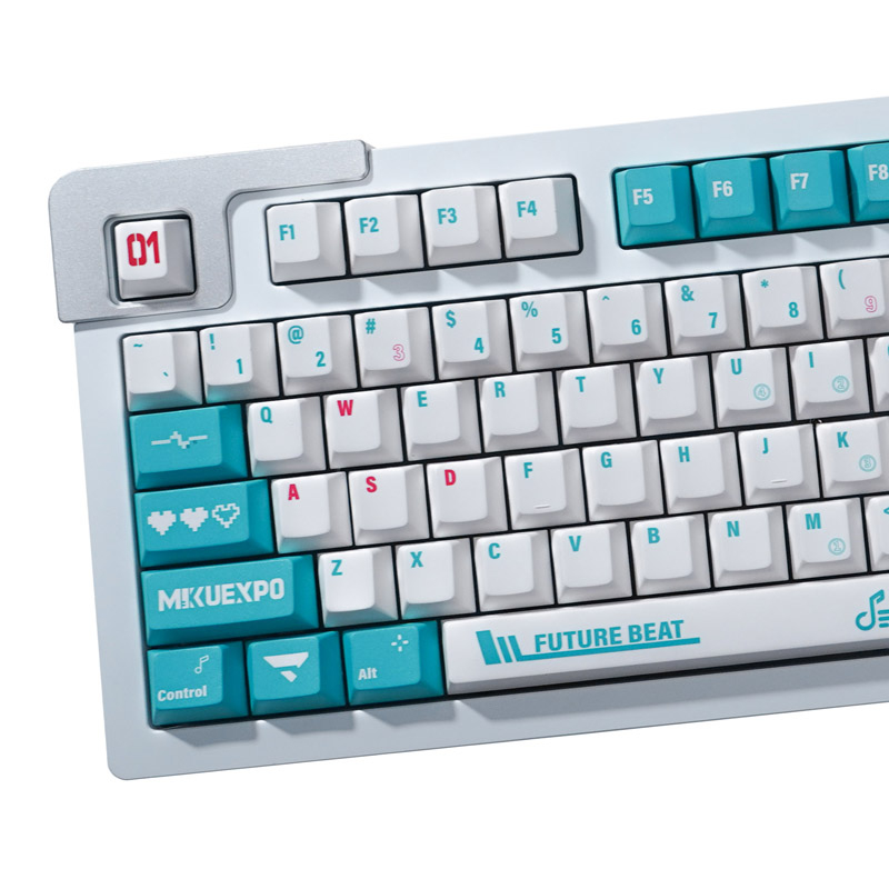 Bàn Phím 124 Phím PBT Nhuộm Màu Họa Tiết Hatsune Miku Phong Cách Nhật Bản