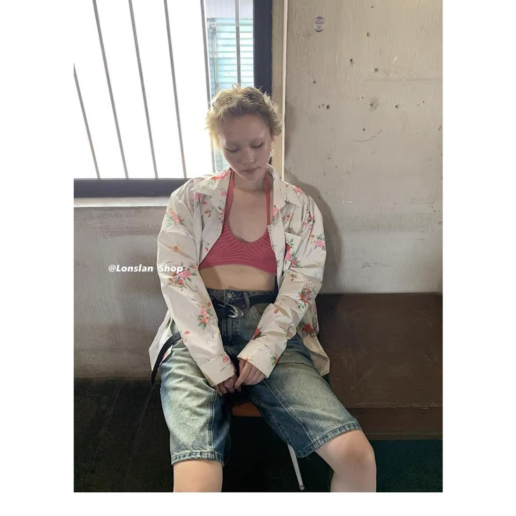 Quần Denim Ống Rộng Màu Gradient Phong Cách Retro Hàn Quốc Kiểu Mới 2023ss