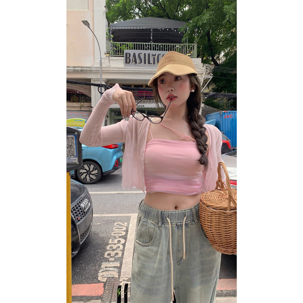 Áo Hai Dây Màu Cầu Vồng Thời Trang Mùa Hè Hàn Quốc 2023